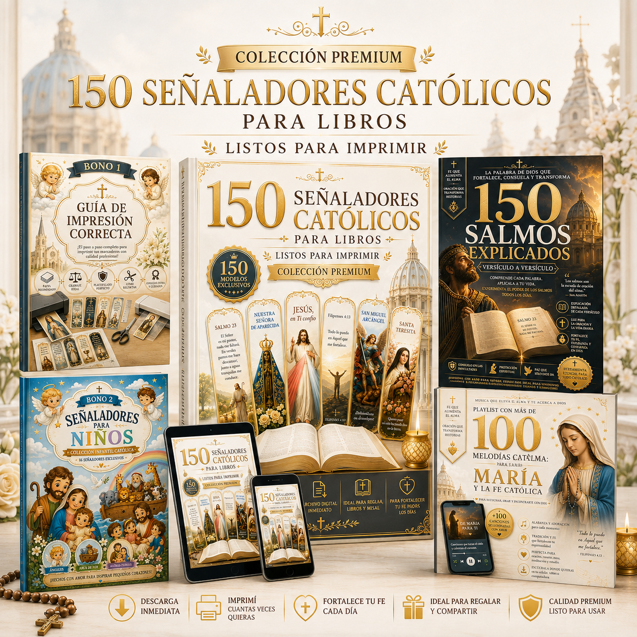 ✝️ Pack 5x1: Señaladores Católicos